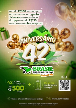 Aniversrio 42 Anos Brasil Supermercados